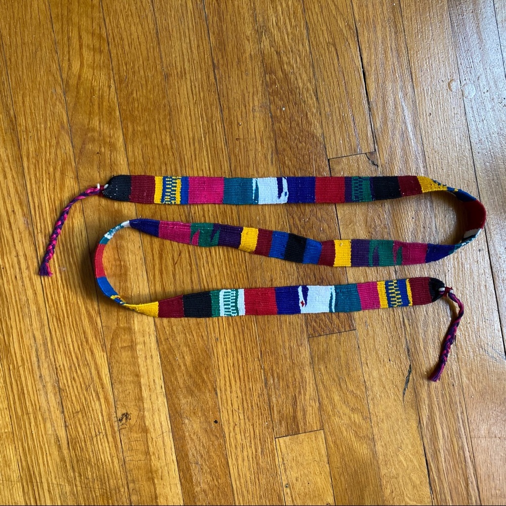 Unique boho woven multicolored belt